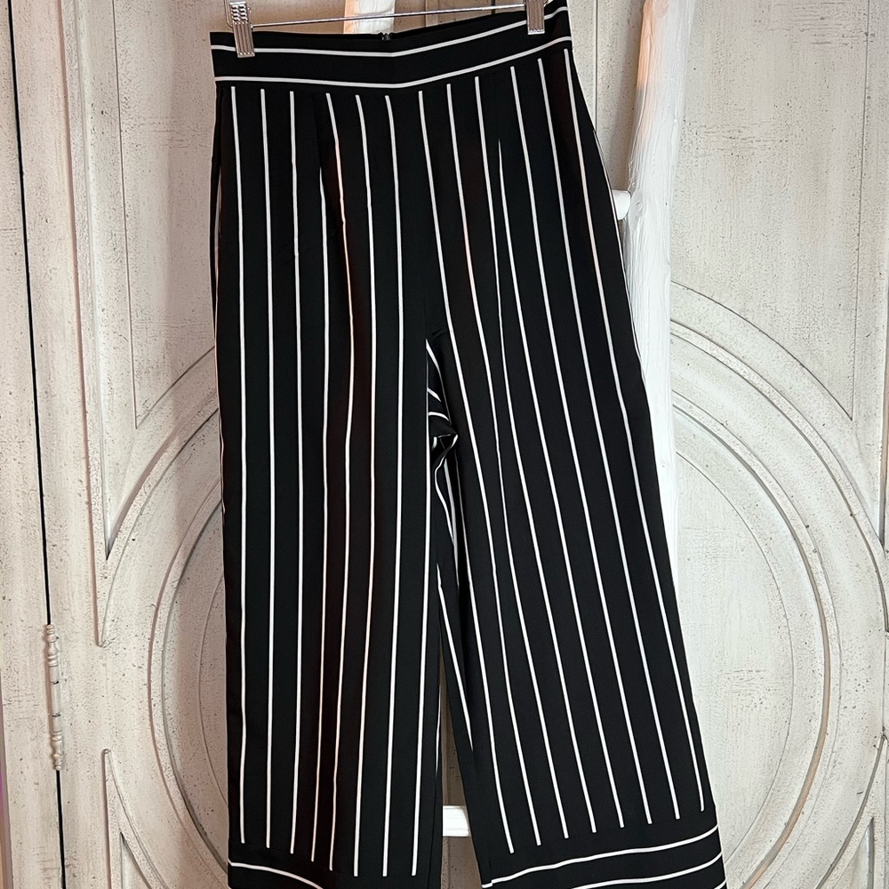 BB Dakota Black and White Striped Women's Pants - Picture 2 of 4